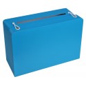 Tirelire valise turquoise en carton 24 cm