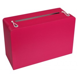 Tirelire valise fuchsia en carton 24 cm