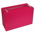 Tirelire valise fuchsia en carton 24 cm