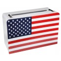 Tirelire valise drapeau américain USA en carton 24 cm