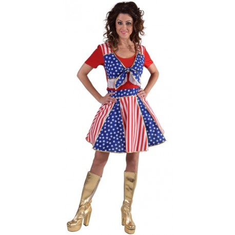 Déguisement pompom girl femme Stars and Stripes luxe