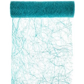 Chemin de table abaca turquoise 5 M