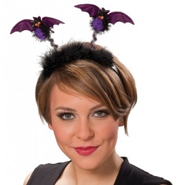 Serre-tête chauve-souris noir violet adulte