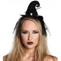Mini chapeau sorcière noir femme Halloween