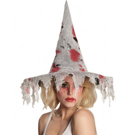 Chapeau sorcière ensanglanté femme Halloween