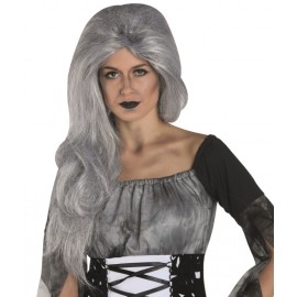 Perruque grise longue femme Halloween