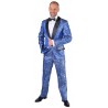 Déguisement smoking brocart bleu de cobalt homme luxe