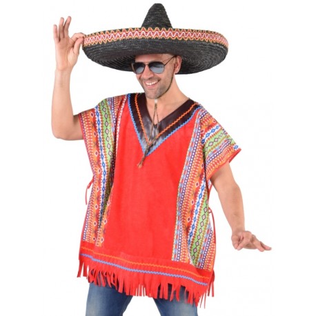 Déguisement poncho mexicain homme luxe