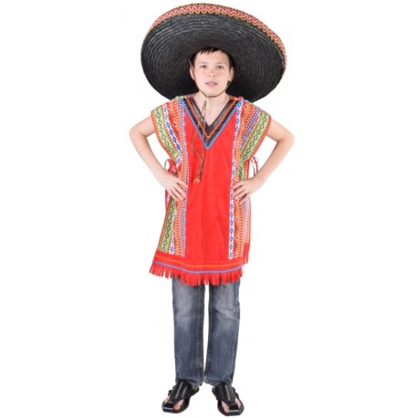 Déguisement poncho mexicain enfant luxe