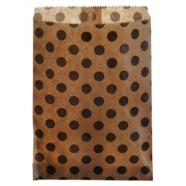 Sachets papier kraft à pois noirs 18 cm les 24