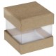 Boîte à dragées cube kraft et transparent les 6