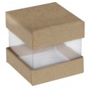 Boîtes à dragées cube kraft et transparent les 6