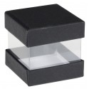 Boîtes à dragées cube ardoise et transparent les 6