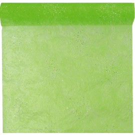 Chemin de table diamant vert anis 5 M