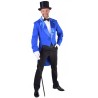 Déguisement queue de pie cabaret bleu cobalt homme luxe