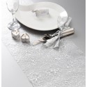 Chemin de table cristaux argent organdi 5 M