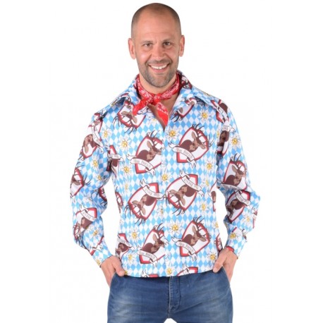 Déguisement chemise tyrolienne Alm Hirsch homme luxe