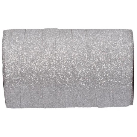 Bolduc pailleté argent 50 M