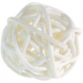 Boule rotin blanc 3 cm les 12