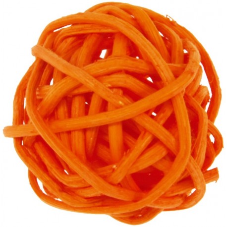 Boule rotin orange 3 cm les 12