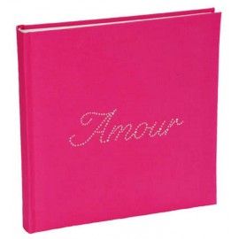 Livre d'or Amour strass fuchsia