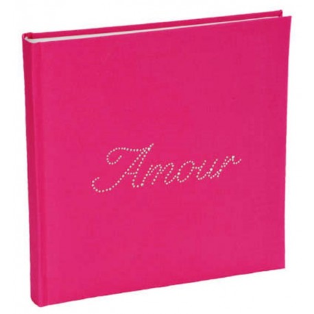 Livre d'or Amour strass fuchsia