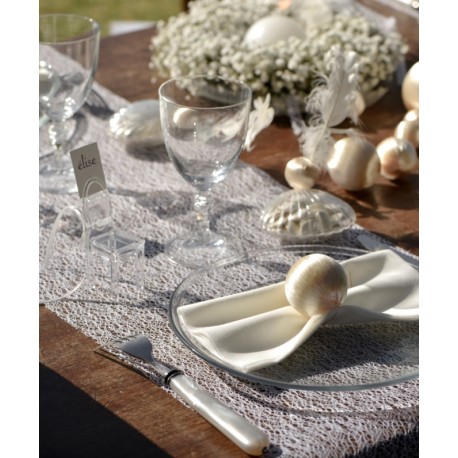 Chemin de table Grace blanc 5 M