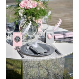 Chemin de table Grace gris 5 M