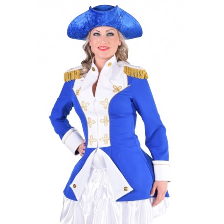 Déguisement officier de la garde bleu cobalt femme luxe