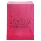 Sachets papier joyeux anniversaire fuchsia 18 cm les 24