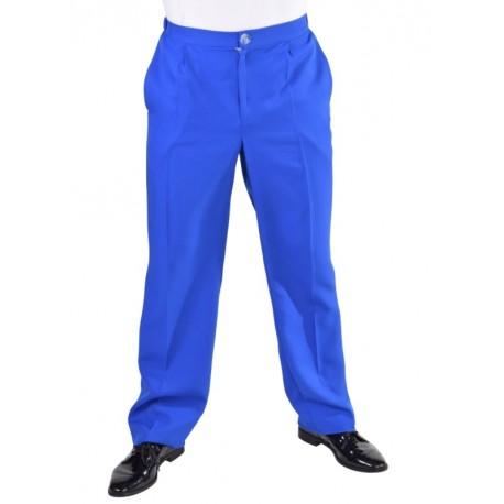 Déguisement pantalon bleu de cobalt homme luxe