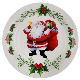 Assiette carton Joyeux Noël 22.5 cm les 10