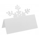 Marque place flocon de neige blanc en carton les 10