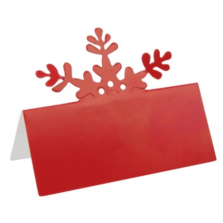 Marque place flocon de neige rouge en carton les 10