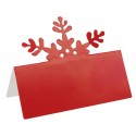 Marque place flocon de neige rouge en carton les 10