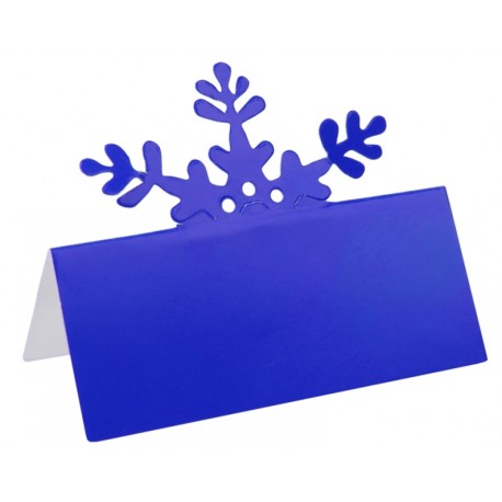 Marque place flocon de neige bleu en carton les 10