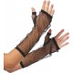 Gants mitaines dentelle plumetis noirs femme