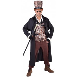 Déguisement manteau cocher steampunk homme luxe noir