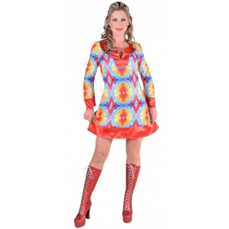 Déguisement hippie batik femme 70's luxe