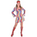 Déguisement 70's hippie rainbow waves femme luxe