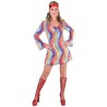 Déguisement 70's hippie rainbow waves femme luxe