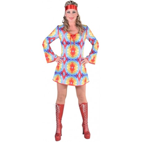 Déguisement 70's hippie batik femme luxe