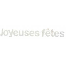 Lettres joyeuses fêtes blanches en bois décoratives