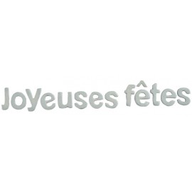 Lettres joyeuses fêtes argent en bois décoratives