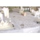 Chemin de table fête blanc argent pailleté organdi 5 M