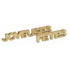 Déco mot joyeuses fêtes or pailleté en bois 27 cm