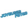 Déco mot joyeuses fêtes turquoise pailleté en bois 27 cm