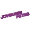 Déco mot joyeuses fêtes prune pailleté en bois 27 cm