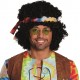 Perruque afro hippie noire adulte