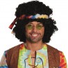 Perruque afro hippie noire adulte